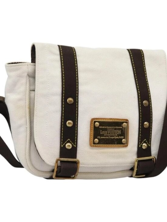 Louis Vuitton Handbags - LOUIS VUITTON Antigua Buzas PM Shoulder Bag Canvas White M40042 Auth bs24492